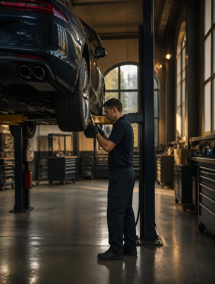 Interno dell'officina Franzoso Autoservice a Montebelluna