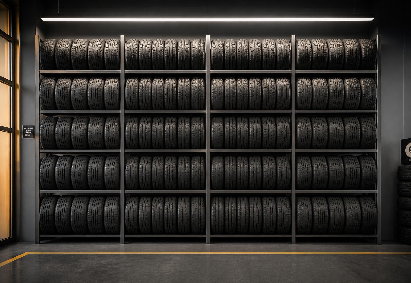 Muro pneumatici in officina